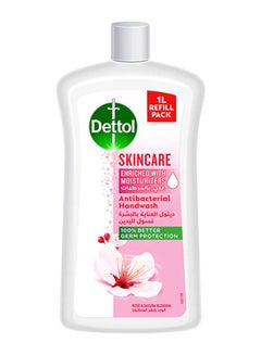 Dettol Skincare Handwash Liquid Soap Refill Rose And Sakura Blossom Fragrance 1Liters  - Image 1