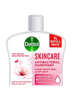 Dettol Skincare Handwash Liquid Soap Refill Rose And Sakura Blossom Fragrance 1Liters  - Image 2
