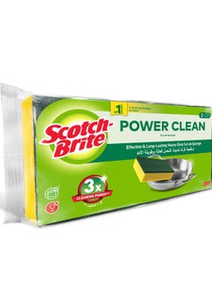 Scotch Brite Brite Heavy Duty Sponge Scourer 3 Pieces Green  - Image 2