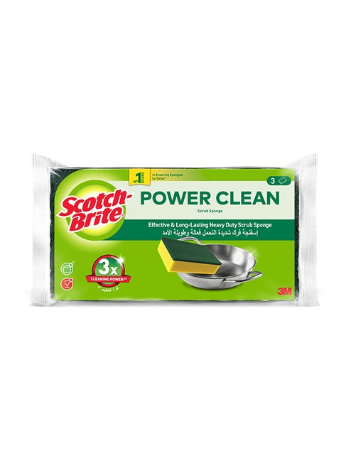 Brite Heavy Duty Sponge Scourer 3 Pieces Green