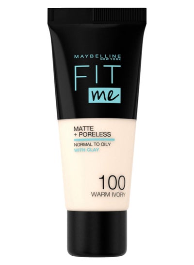 MAYBELLINE YORK Fit Me Matte & Poreless Liquid Foundation 100 Warm Ivory