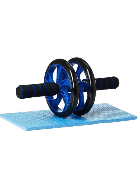 Abdominal Exercise Wheel Roller With Mat Black/Blue 0.8kg 0.8kg
