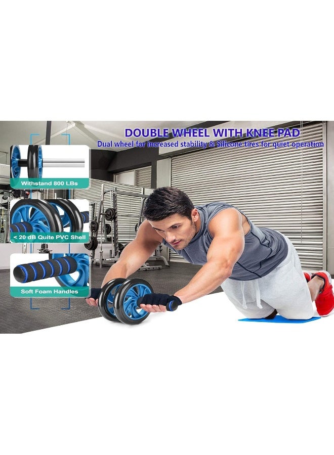 SkyLand Abdominal Exercise Wheel Roller With Mat Black/Blue 0.8kg 0.8kg  - Image 5