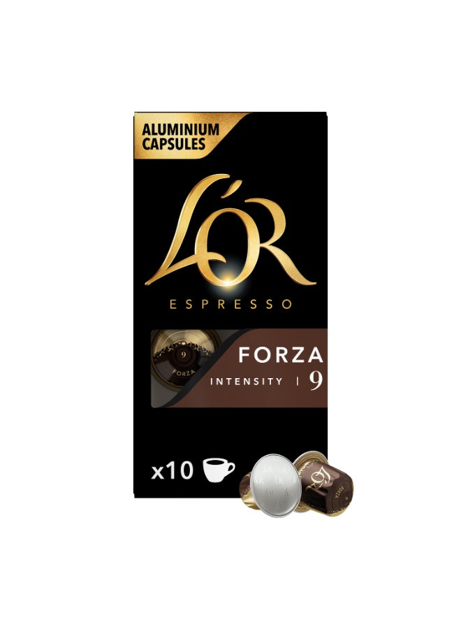 L'or Espresso Forza Intensity 9 Coffee Capsule Drinks 52grams Pack of 10  - Image 1