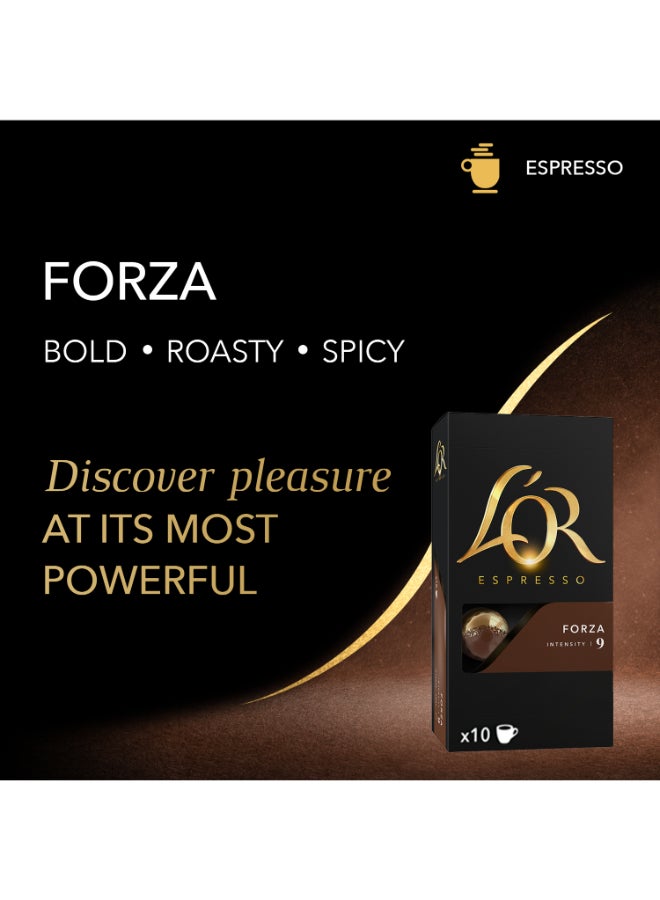 L'or Espresso Forza Intensity 9 Coffee Capsule Drinks 52grams Pack of 10  - Image 2