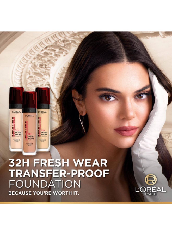 L'OREAL PARIS Infaillible 32H Fresh Wear Foundation -Spf 25 + Vitamin C 145 Cool Rose  - Image 4