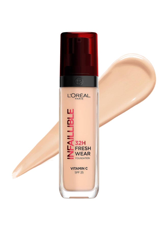L'OREAL PARIS Infaillible 32H Fresh Wear Foundation -Spf 25 + Vitamin C 145 Cool Rose  - Image 1