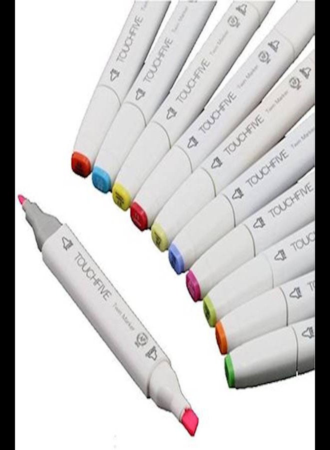 تاتش فايف طقم أقلام ماركر بطرفين للرسم مكون من 80 قطعة متعدد الألوان - Image 2