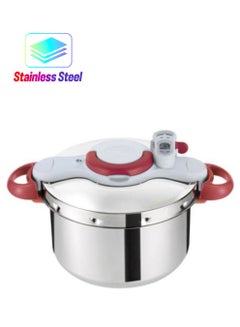 Tefal TEFAL Pressure Cooker | Clipso Minut Perfect 9 L | Stainless Steel | All Stovetops | Fast and Healthy Cooking | Safe | Made in France | 2 Years Warranty | P4624931 Red 9.0Liters  - Image 1