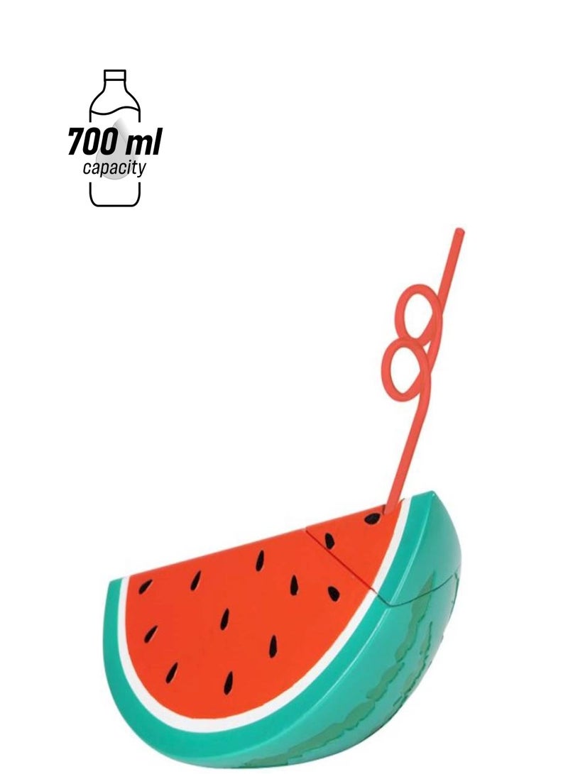 700ML Watermelon Straw Water Bottle Watermelon Kettle for outdoors 700ml - Image 1