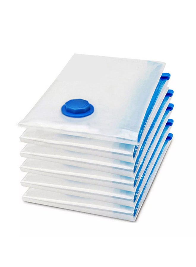 7-Piece Vacuum Space Saver Reusable Sealer Storage Bag With Suction Pump Multicolour 60x80cm - Image 2