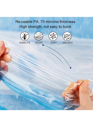 7-Piece Vacuum Space Saver Reusable Sealer Storage Bag With Suction Pump Multicolour 60x80cm - view 3