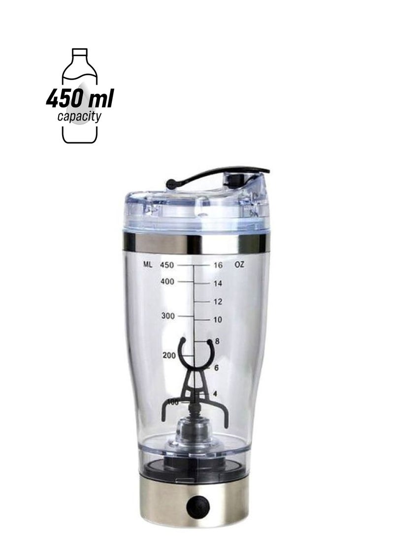 Portable Shaker Mixer Cup With Detachable Mixer Clear/Silver 3x3x4inch - Image 1