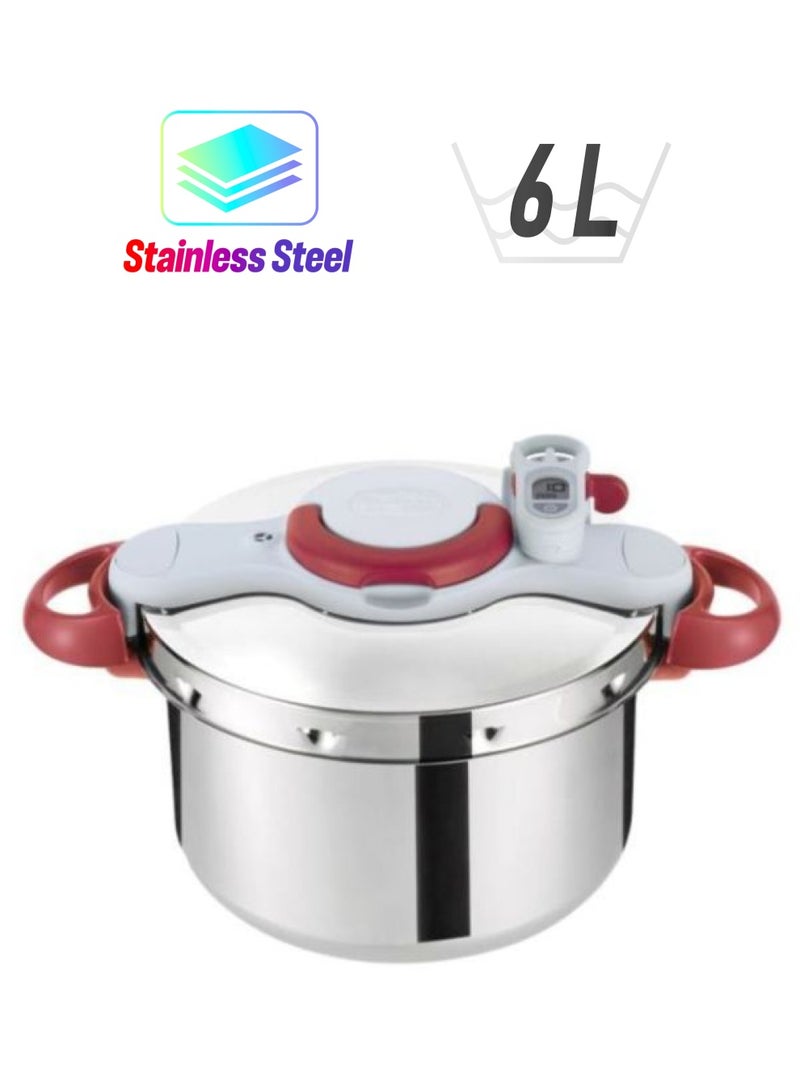 تيفال طنجرة ضغط مثالية من كليبسومينوت فضي/بني - Image 1