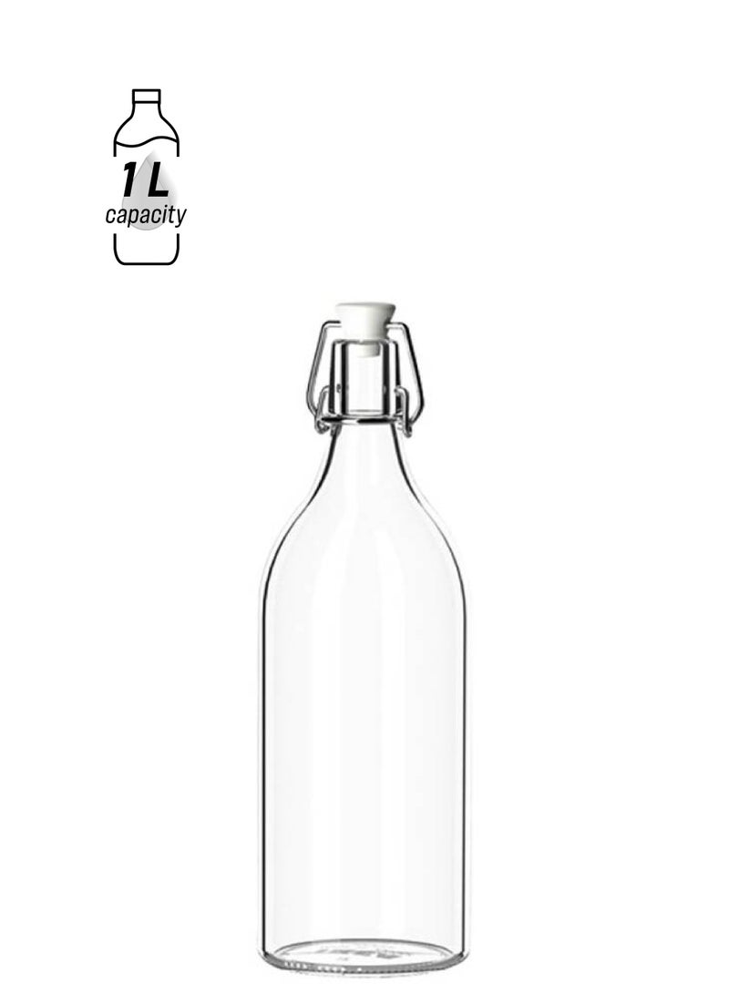 Generic Korken Bottle With Stopper Clear Glass 1L  - Image 1