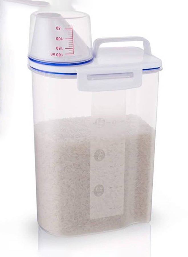 روبيك موزع/ علبة لتخزين الأرز شفاف