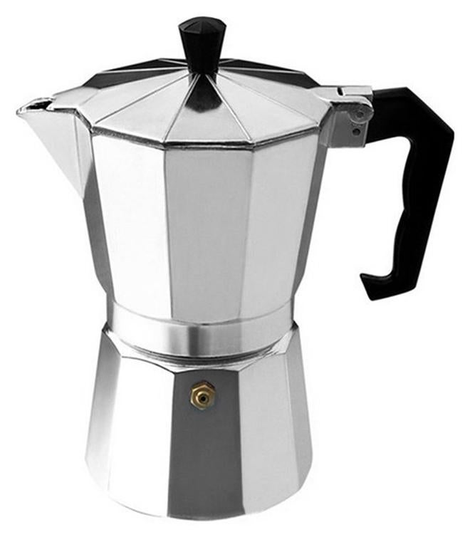 Moka Espresso Percolator Coffee Maker Silver 9.2 x 9.2 x 19.5cm - Image 1