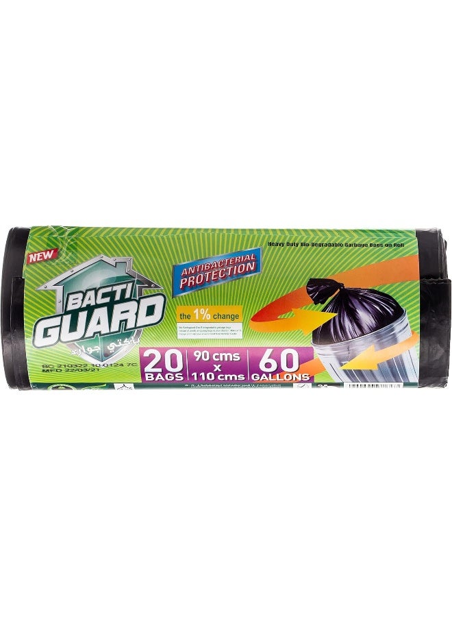 BACTIGUARD 20-Piece Garbage Bag Black 90x110cm  - Image 2