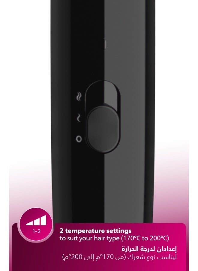 Philips Heated straightening brush BHH880/03 | Naturally straight hair in 5 minutes | Tourmaline infused ceramic coating |2 temperature modes |Triple bristle detangles & protect the scalp Black/Purple - Image 5