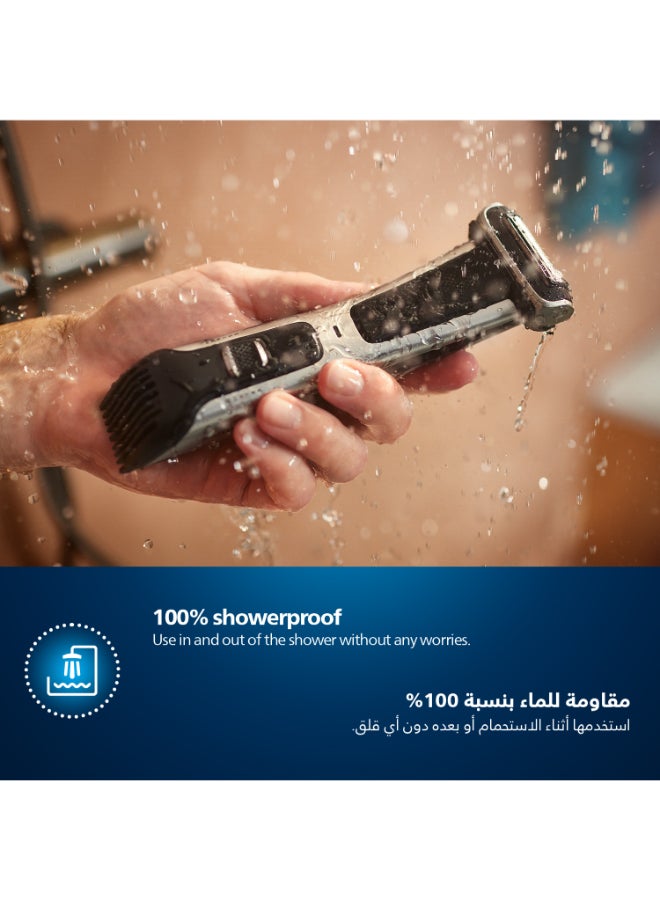 Philips - Bodygroom BG7025/13,Showerproof Groin & Body Trimmer,Body Shaver, 5-Length Adjustable Comb,80min Cordless, Skin Protection Black - Image 1