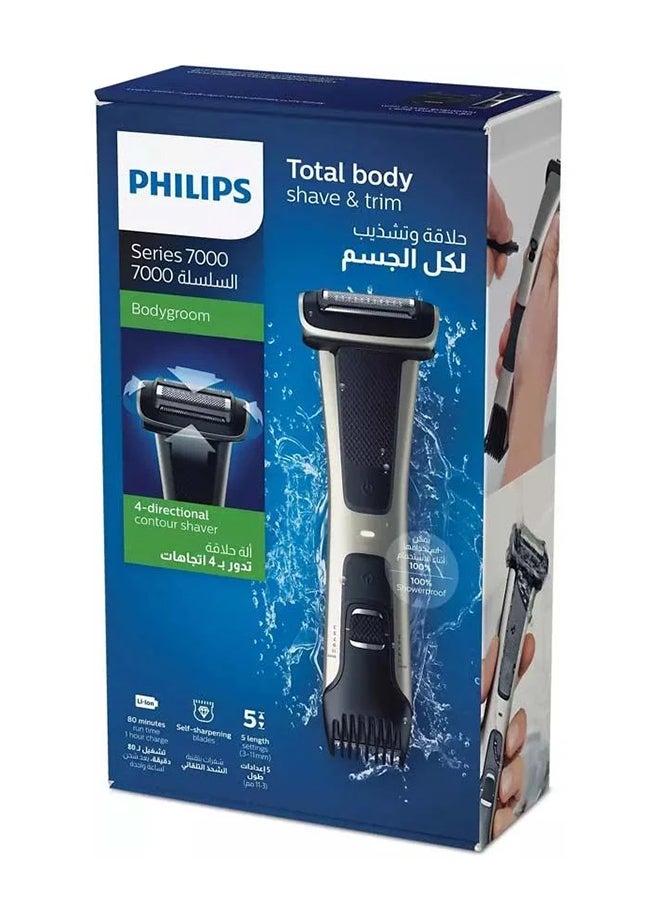 Philips - Bodygroom BG7025/13,Showerproof Groin & Body Trimmer,Body Shaver, 5-Length Adjustable Comb,80min Cordless, Skin Protection Black - Image 1