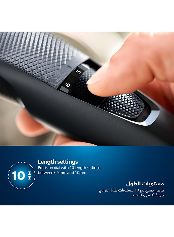 Philips Beard Trimmer BT3208/13,Precise Beard Styling for Effortless Grooming,10 Length Settings, Maintenance-Free Blades, No Oil Required,45min Cordless Use, Ergonomic Grip Black - Image 4