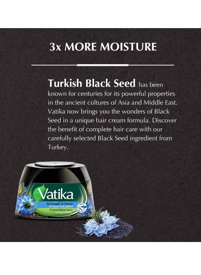 VATIKA Black Seed Styling Hair Cream | Strength & Shine | Heat Protect; Nourishing Vatika Oils | For Weak & Dull Hair 125ml  - Image 3