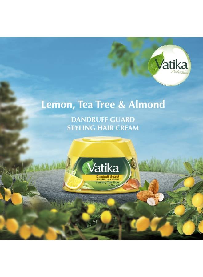 VATIKA Vatika Naturals Anti-Dandruff Guard Styling Hair Cream | Lemon, Tea Tree & Almond with Nourishing Vatika Oils 190ml  - Image 2