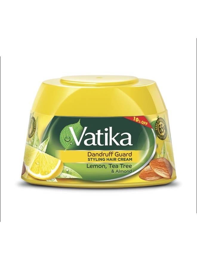 VATIKA Vatika Naturals Anti-Dandruff Guard Styling Hair Cream | Lemon, Tea Tree & Almond with Nourishing Vatika Oils 190ml  - Image 1