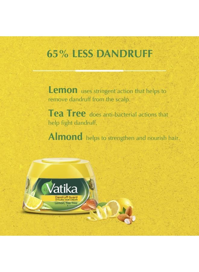 VATIKA Vatika Naturals Anti-Dandruff Guard Styling Hair Cream | Lemon, Tea Tree & Almond with Nourishing Vatika Oils 190ml  - Image 3