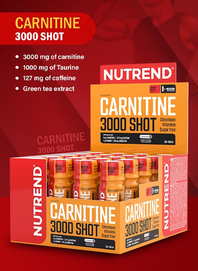 NUTREND Carnitine 3000 Shot 20X60 Ml Strawberry  - Image 2
