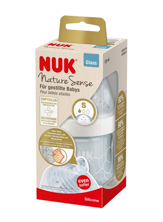 NUK Nature Sense Glass Bottle 120ml - Assorted