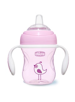 Chicco Soft Silicone Spout, Spill Free Transition Cup 4M+ 200Ml, Pink  - Image 1