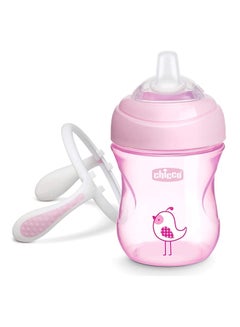 Chicco Soft Silicone Spout, Spill Free Transition Cup 4M+ 200Ml, Pink  - Image 2