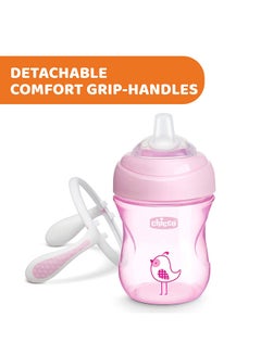 Chicco Soft Silicone Spout, Spill Free Transition Cup 4M+ 200Ml, Pink  - Image 5