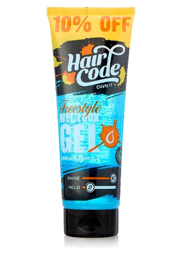 Hair Code Free Style Wet Look Hair Gel White 250ml 