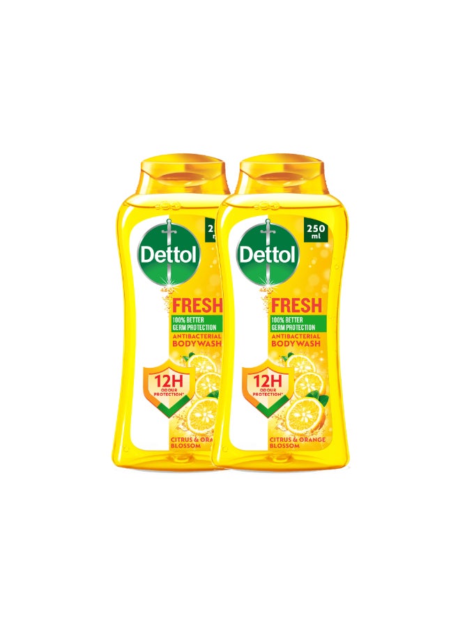 Dettol Fresh Anti-bacterial Body Wash, Pack Of 2 250mlxpack of 2  - Image 2