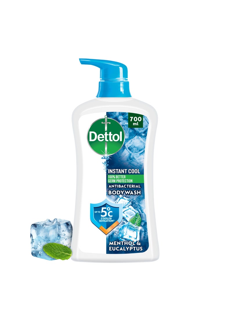 Dettol Instant Cool Antibacterial Body Wash Menthol And Eucalyptus 700ml - Image 1