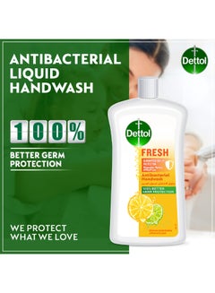 Dettol Fresh Handwash Liquid Soap Refill Citrus And Blossom Fragrance Orange Orange 1Liters  - Image 3