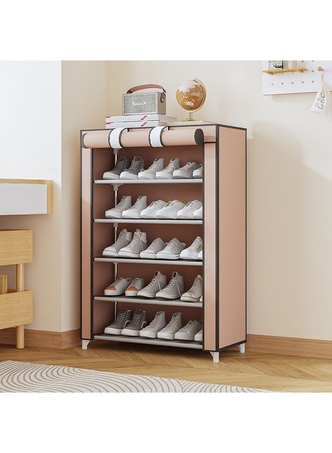 ALMUFARREJ - 5-Layer Shoe Rack Brown 90x60x30cm - Image 1