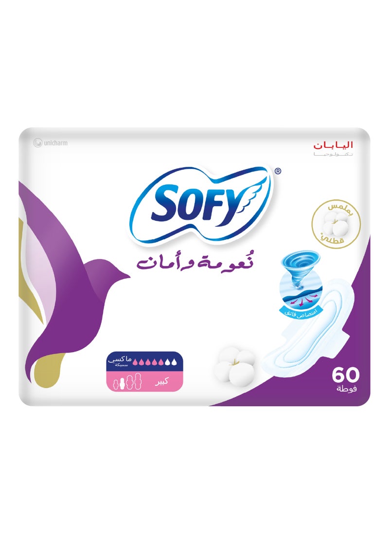 Sofy Soft And Secure Folded Slim Large Sanitary Pads With Wings Pack of 60 Pads - Image 2