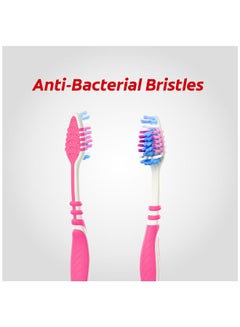 Colgate Toothbrush Zig Zag Medium WithTongue Cleaner Pack of 3 Multicolour  - Image 3