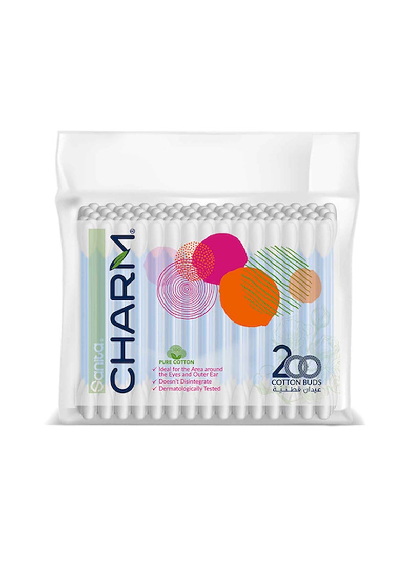 Sanita 100% Cotton Buds, 200 Buds  - Image 1