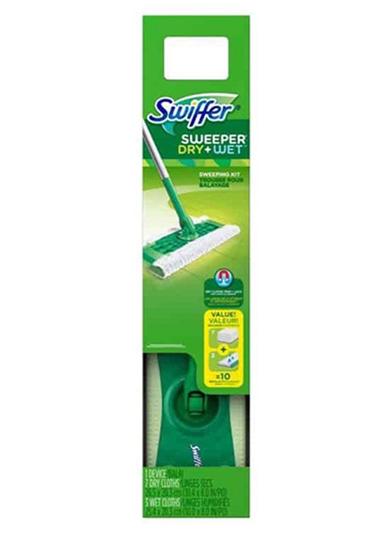 مجموعة ممسحة سويبر دراي آند ويت للمبتدئين أبيض