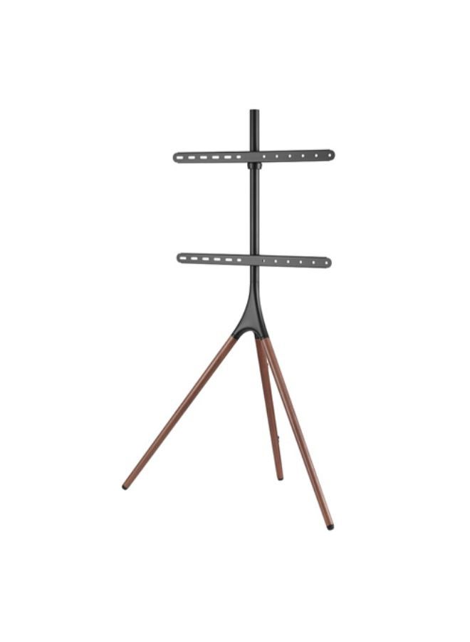 براتيك حامل تلفزيون استوديو الحامل الفني مع قاعدة حامل ثلاثي القوائم من خشب الجوز باللون الأسود أسود - Image 2