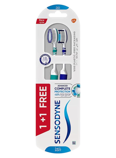 Soft Toothbrush Complete Protection, 2 Piece Multicolour 2 Piece