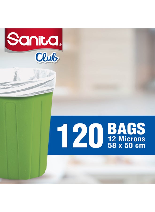 سانيتا كلوب أكياس قمامة بيئية قابلة للتحلل من 120 كيس أبيض - Image 4