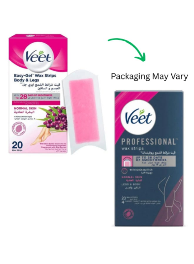 عبوتان من 20 قطعة من شرائح الشمع البارد لإزالة الشعر للبشرة العادية - Image 1