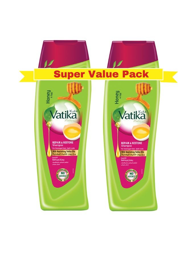 Vatika Naturals Repair And Restore Shampoo Pack Of 2 White 400ml  - Image 1