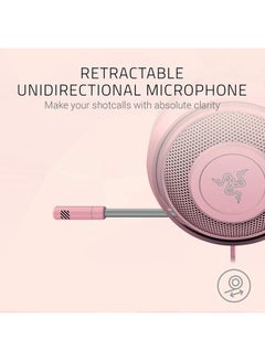 RAZER Razer Kraken Gaming Headset, Lightweight Aluminum Frame, Retractable Noise Isolating Microphone, For PC, PS4, PS5, Switch, Xbox One, Xbox Series X & S, Mobile, 3.5 mm Audio Jack - Quartz Pink  - Image 3